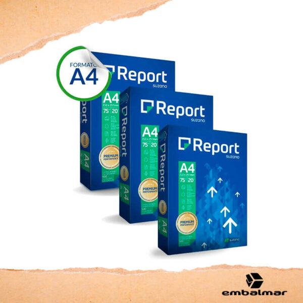 Resma de Papel Sulfite A4 Report Premium 75g 210x297mm