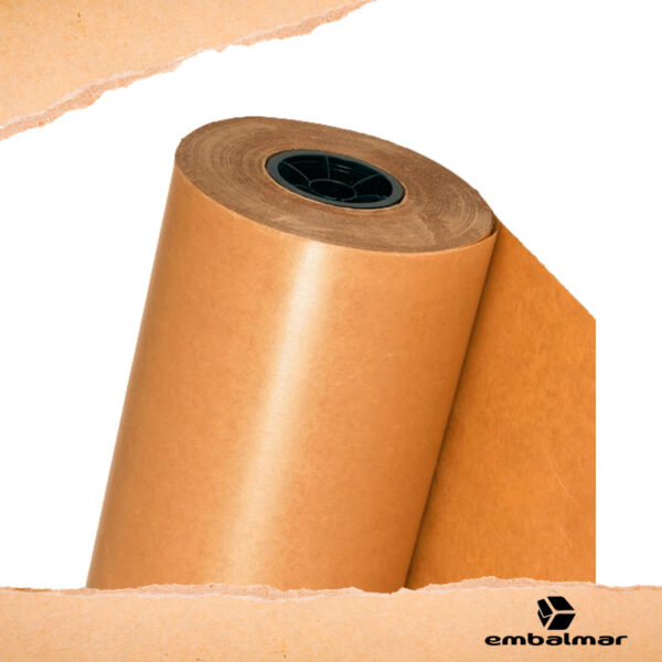 Bobina de papel kraft monolúcido para embalagens.